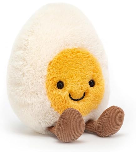 Jellycat Amuseables Heart Boiled Egg Plush, 3 Inch Sitting Height